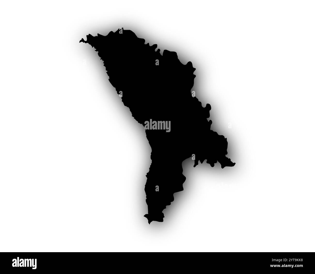 Carte de Moldavie avec des ombres Banque D'Images