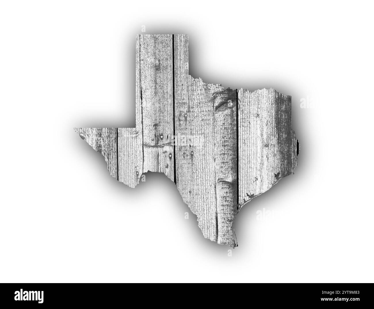 La carte du Texas le Weathered Wood Banque D'Images