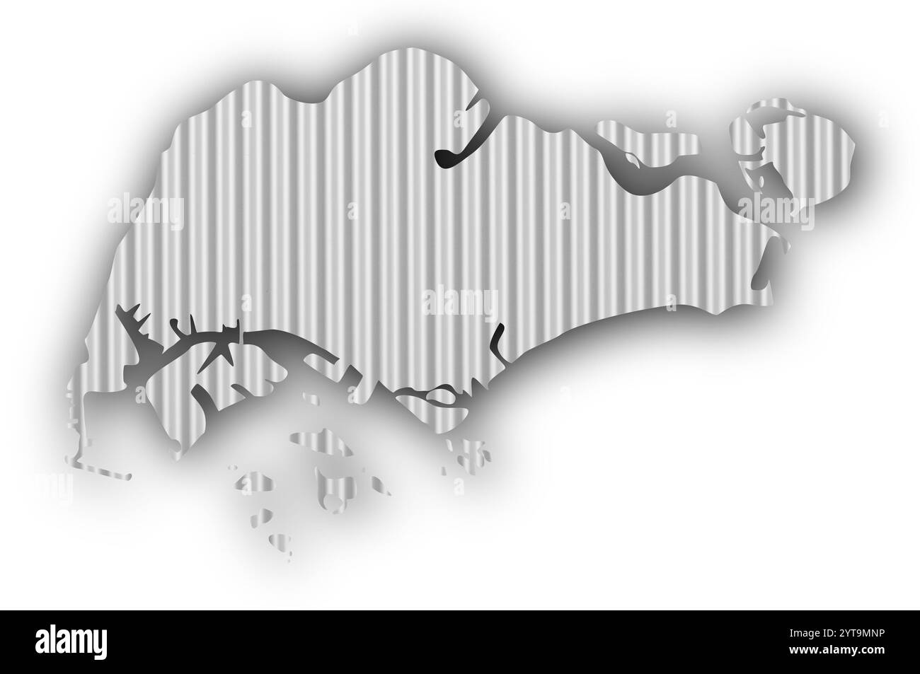 Carte de Singapour sur texture Banque D'Images