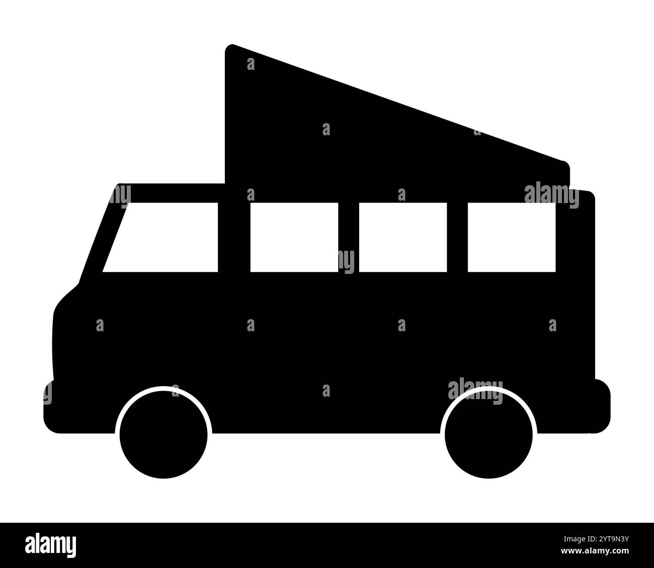 Camping-car sur blanc Banque D'Images