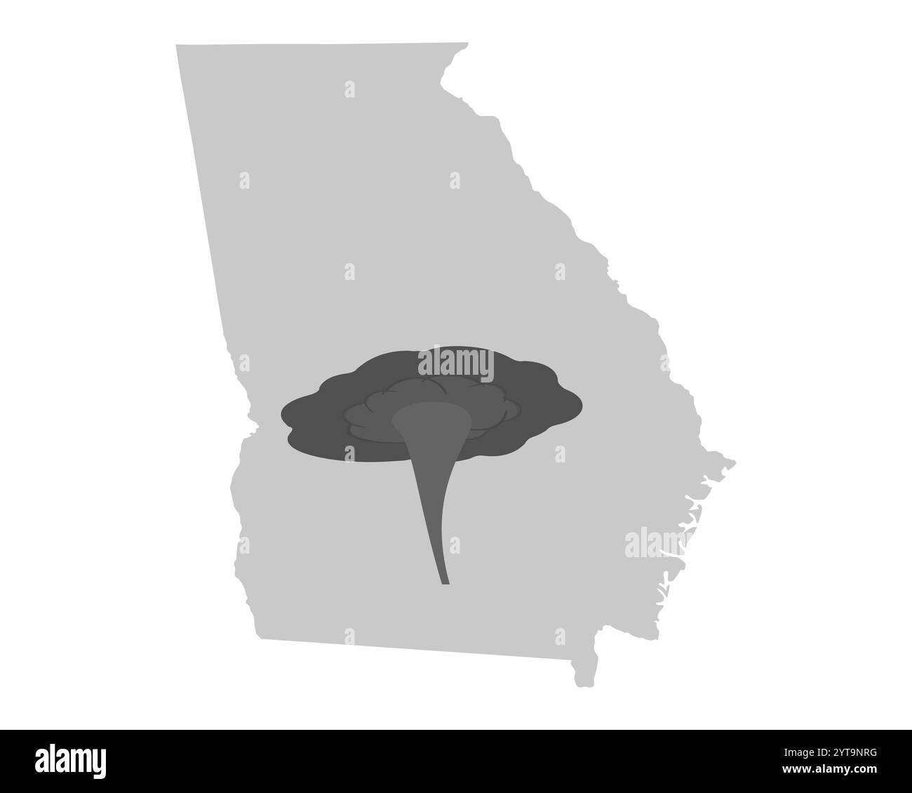 Carte de la Géorgie et symbole de la tornade Banque D'Images