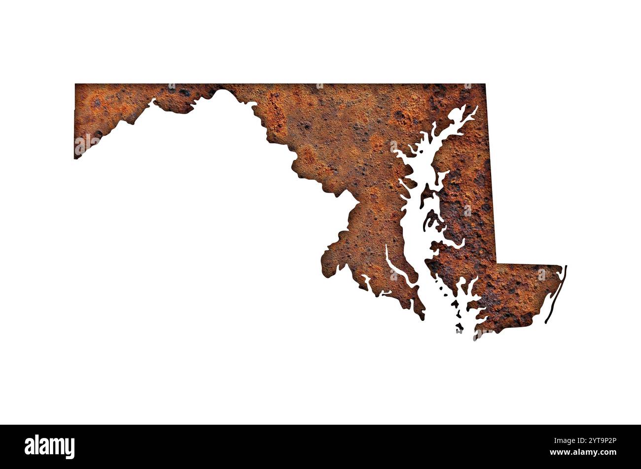 Site du Maryland sur métal rouillé Banque D'Images