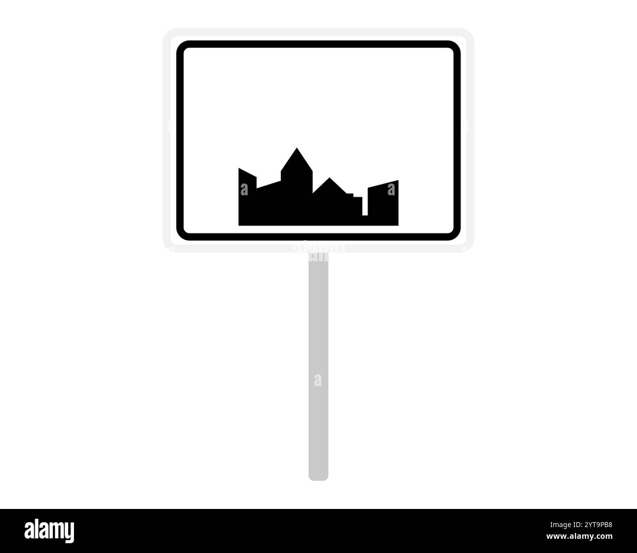 Placez le panneau de nom de Belgique sur blanc Banque D'Images