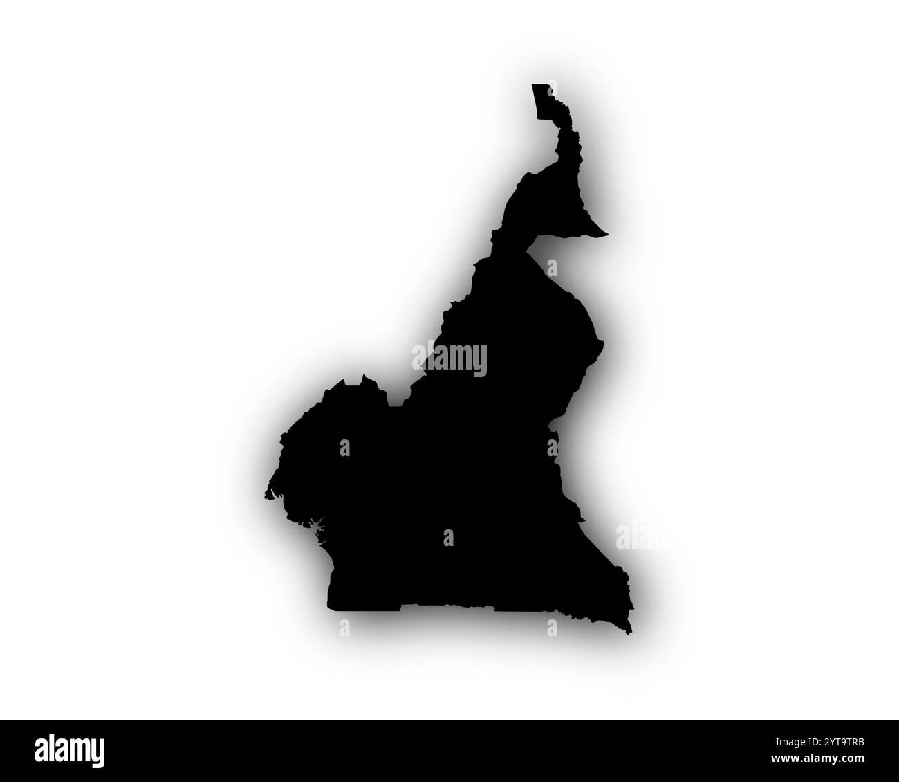Carte du Cameroun avec des ombres Banque D'Images