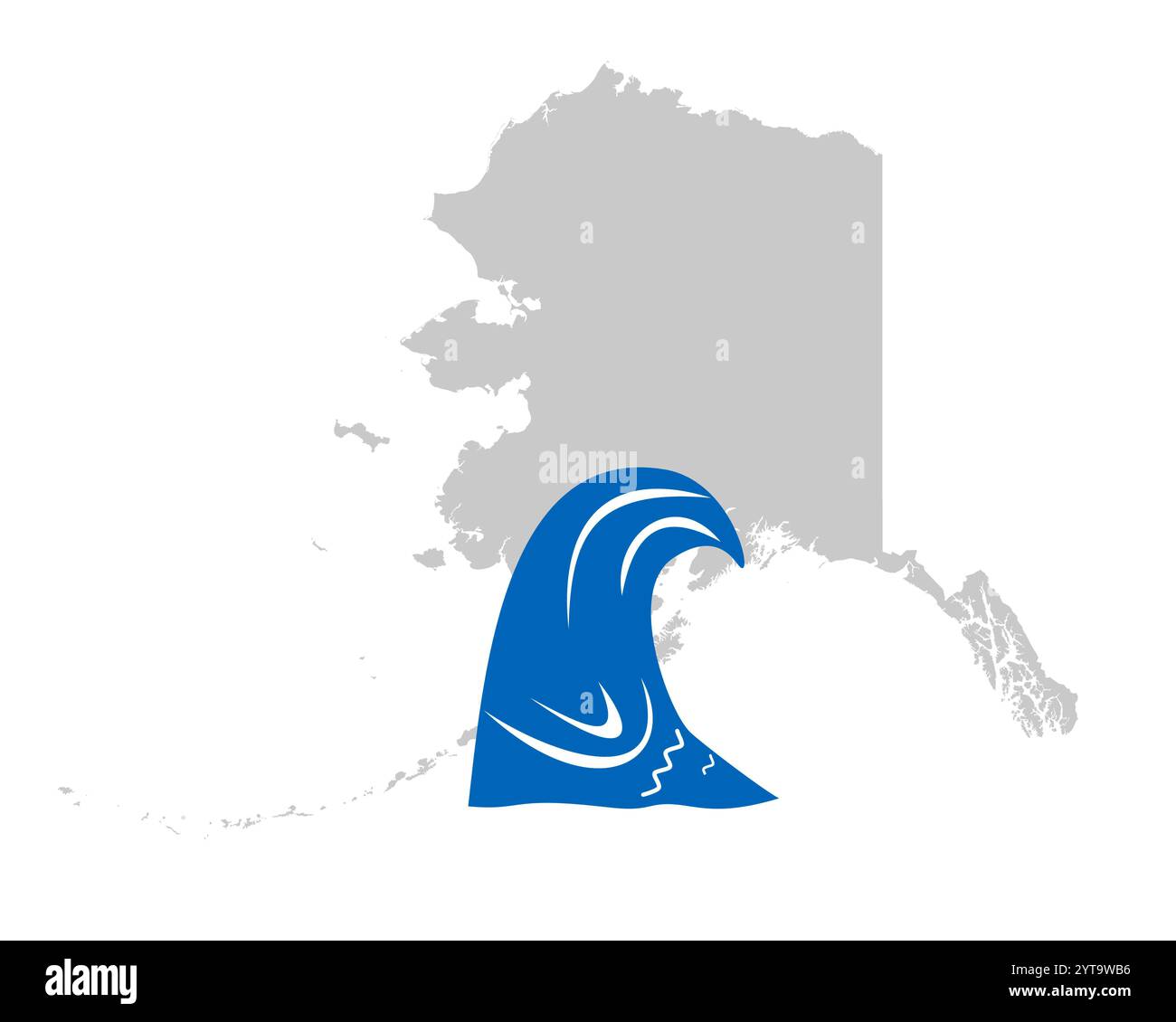 Site de l'Alaska et symbole du tsunami Banque D'Images