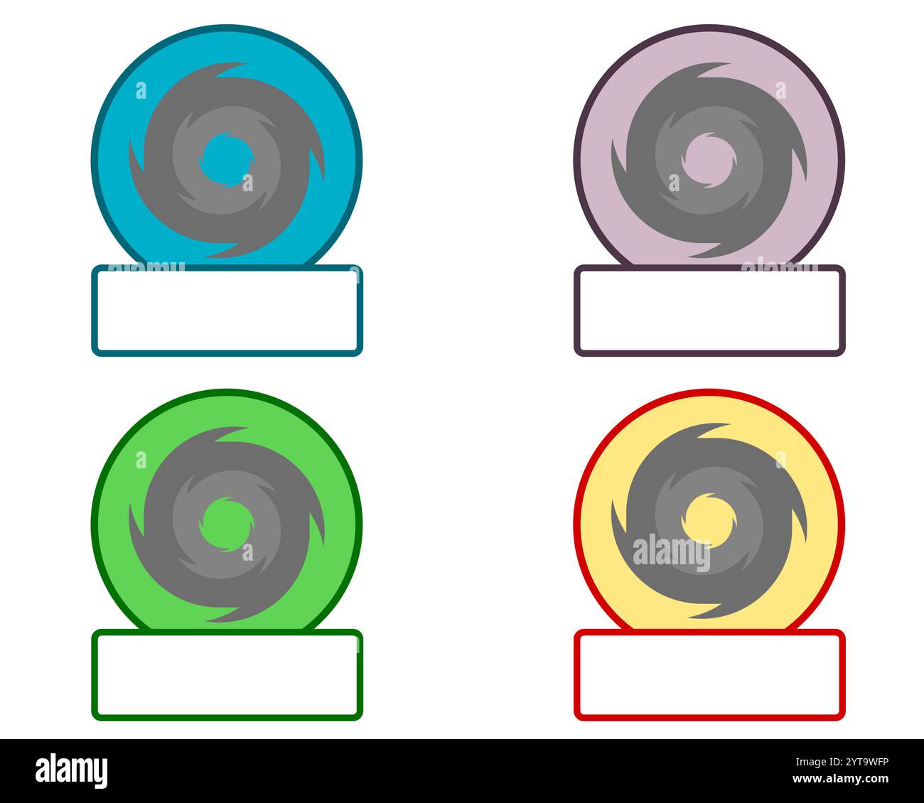 Emblème avec symbole tourbillon et espace texte Banque D'Images