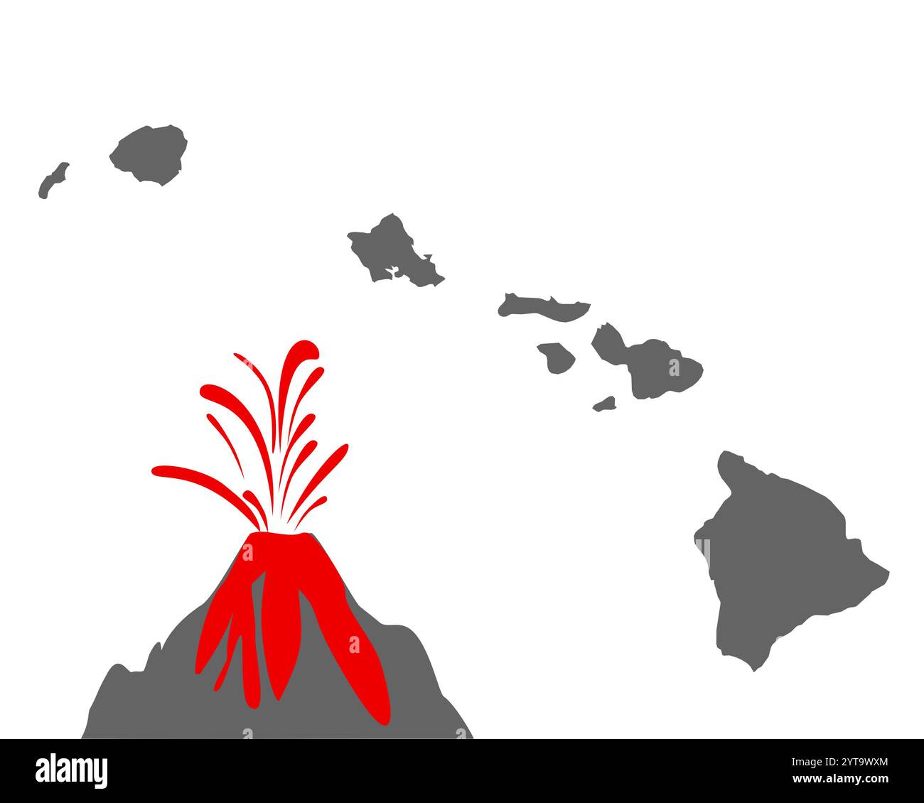 Plan de Hawaï avec volcano Banque D'Images