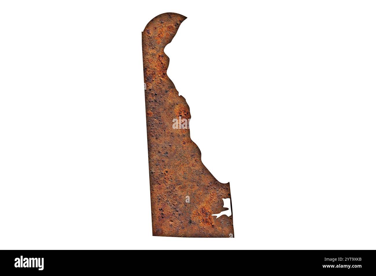 Site du Delaware sur métal rouillé Banque D'Images