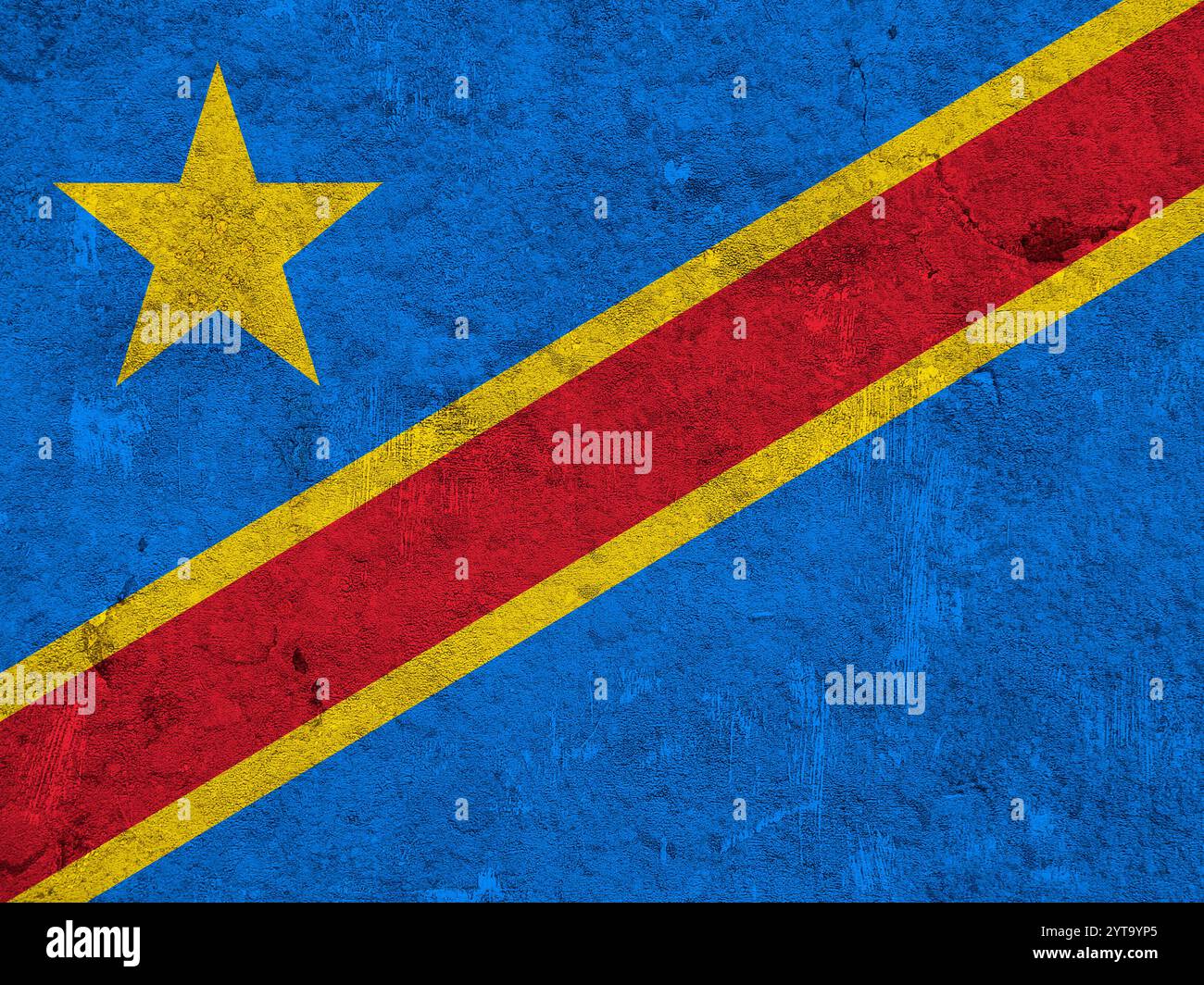 Drapeau de la République démocratique du Congo sur béton altéré Banque D'Images