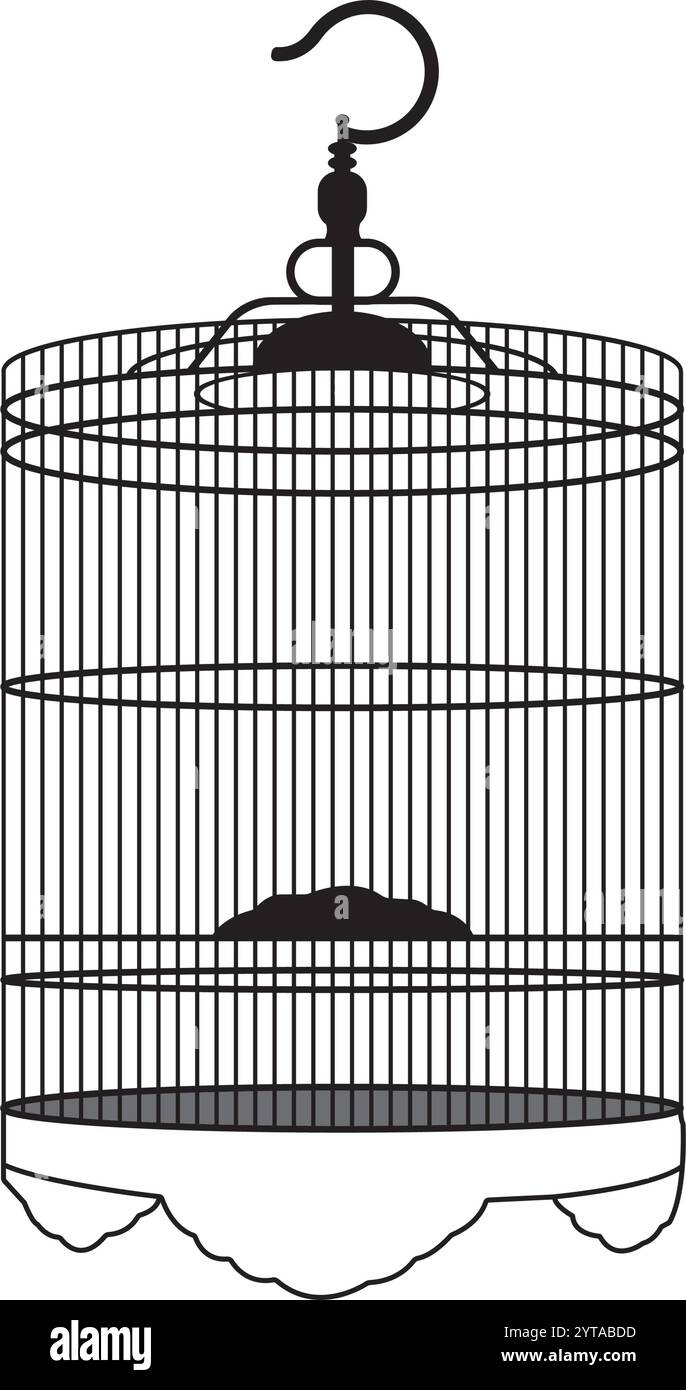 conception d'illustration vectorielle d'icône de cage d'oiseau Illustration de Vecteur