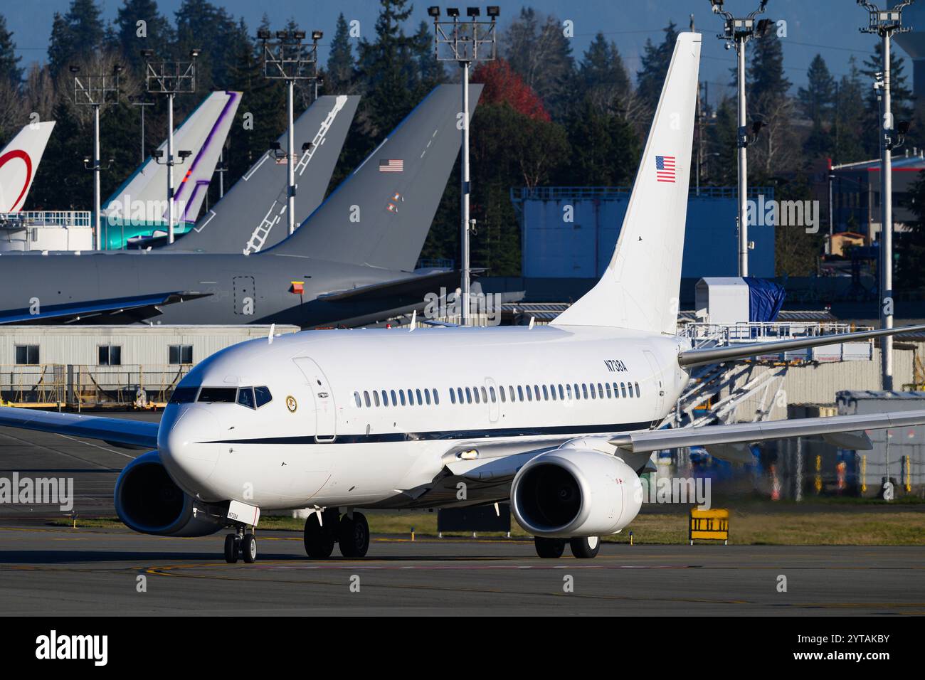 Everett, WA, États-Unis - 4 décembre 2024 ; Département de la Justice US Marshals Service Boeing 737-700 enregistrement N738A Real Life Con Air Banque D'Images