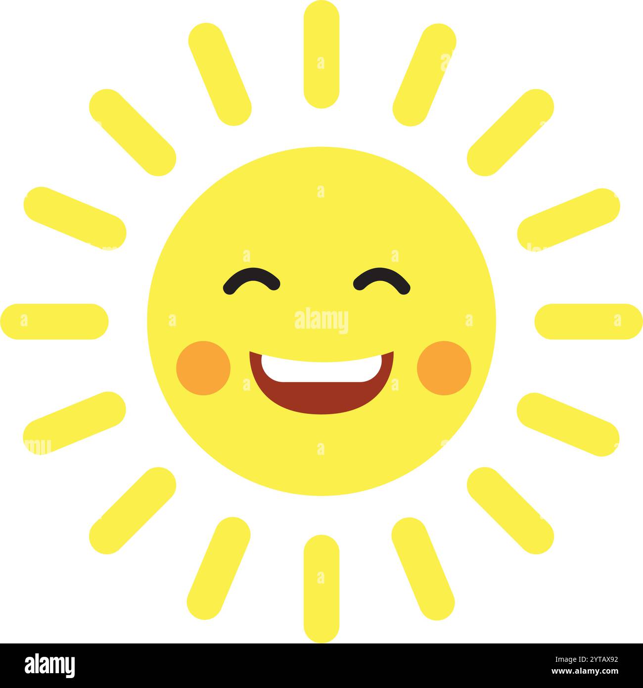 Mignon heureux sourire Sunset. Personnage de dessin animé. Illustration de Vecteur