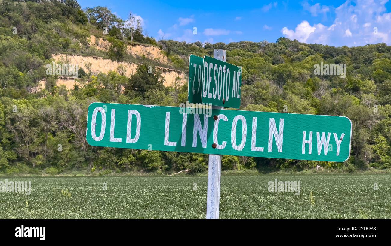 Old Lincoln Highway - autoroute des États-Unis Banque D'Images