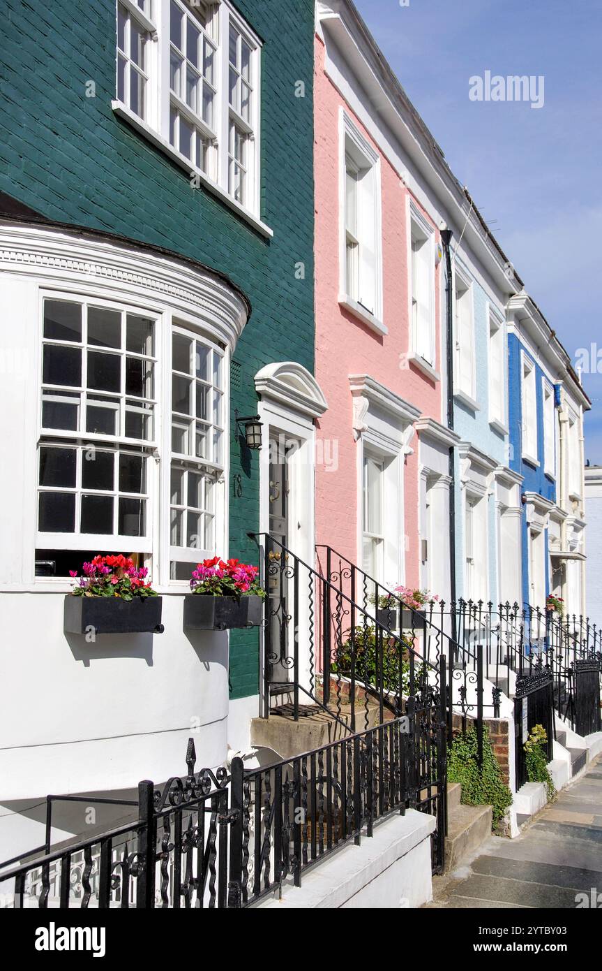 Maisons mitoyennes, les agriculteurs Street, Kensington, London Borough de Kensington et Chelsea, Greater London, Angleterre, Royaume-Uni Banque D'Images