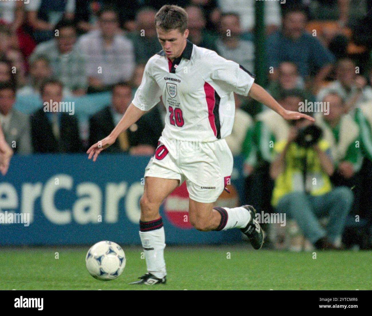 Deutschland. 05th Dec, 2024. firo : 30.06.1998 Football : Football : photos d'archives, photos d'archives, images d'archives, Coupe du monde 1998 98 en France Ko phase round of 16 Argentine - Angleterre 4:3 sur les pénalités Michael Owen action individuelle crédit : dpa/Alamy Live News Banque D'Images