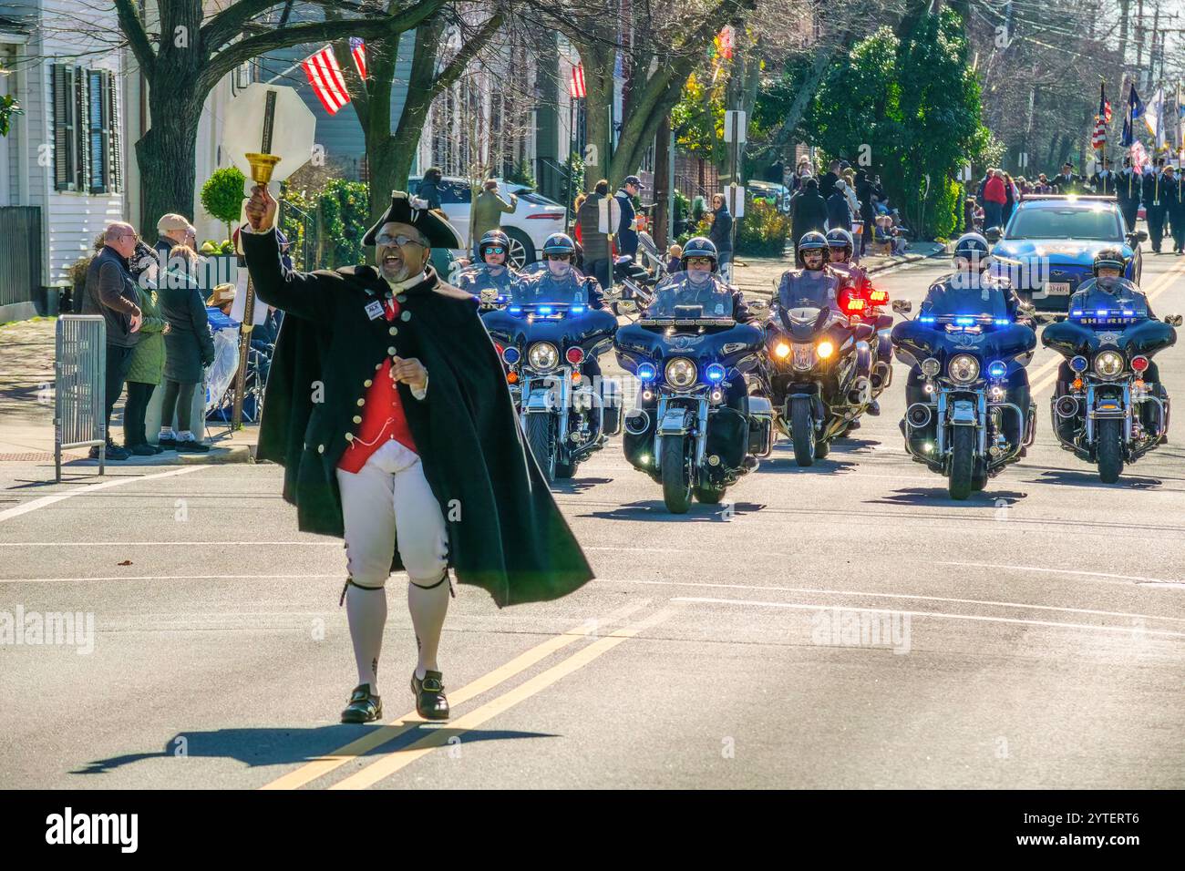 Alexandria, Virginie, États-Unis. Début du défilé honorant l'anniversaire de George Washington. Banque D'Images