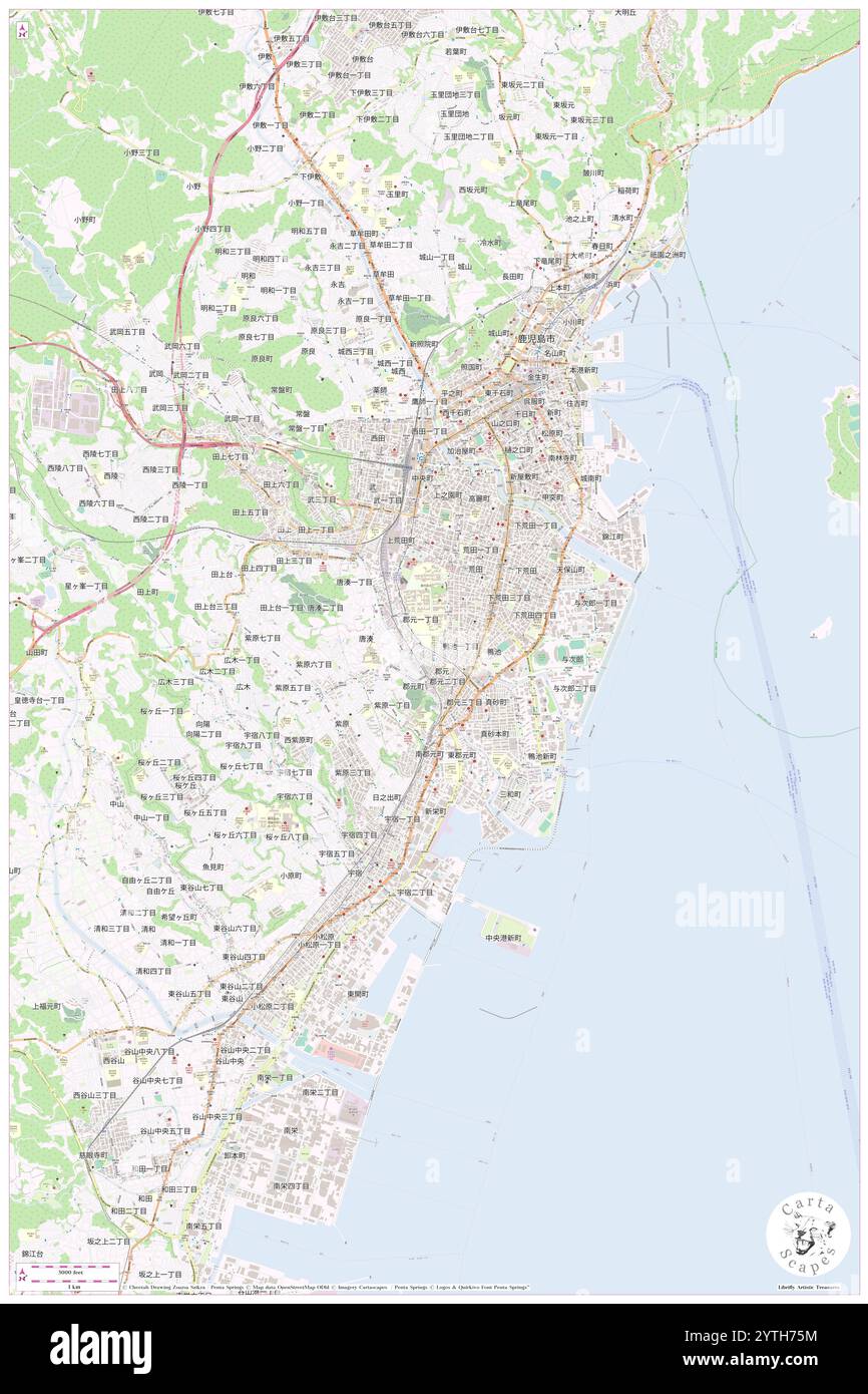 Chugun-eki, Kagoshima Shi, JP, Japon, Kagoshima, n 31 33' 54'', N 130 32' 42'', carte, Cartascapes carte publiée en 2024. Explorez Cartascapes, une carte qui révèle la diversité des paysages, des cultures et des écosystèmes de la Terre. Voyage à travers le temps et l'espace, découvrir l'interconnexion du passé, du présent et de l'avenir de notre planète. Banque D'Images