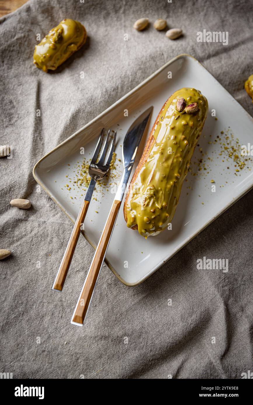 Mini éclats glacés avec saveur pistache Banque D'Images