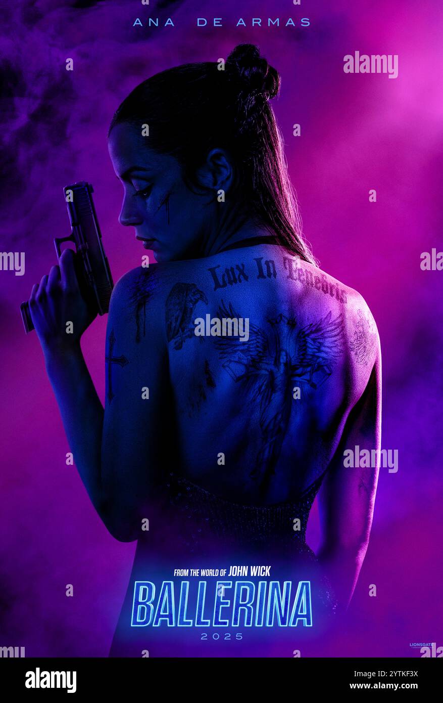 Ballerina (2025) réalisé par Len Wiseman et mettant en vedette Ana de Armas, Keanu Reeves et Catalina Sandino Moreno. Une jeune femme assassin cherche à se venger des gens qui ont tué sa famille. Affiche avancée AMÉRICAINE UNIQUEMENT POUR USAGE ÉDITORIAL. Crédit : BFA / Lionsgate Banque D'Images