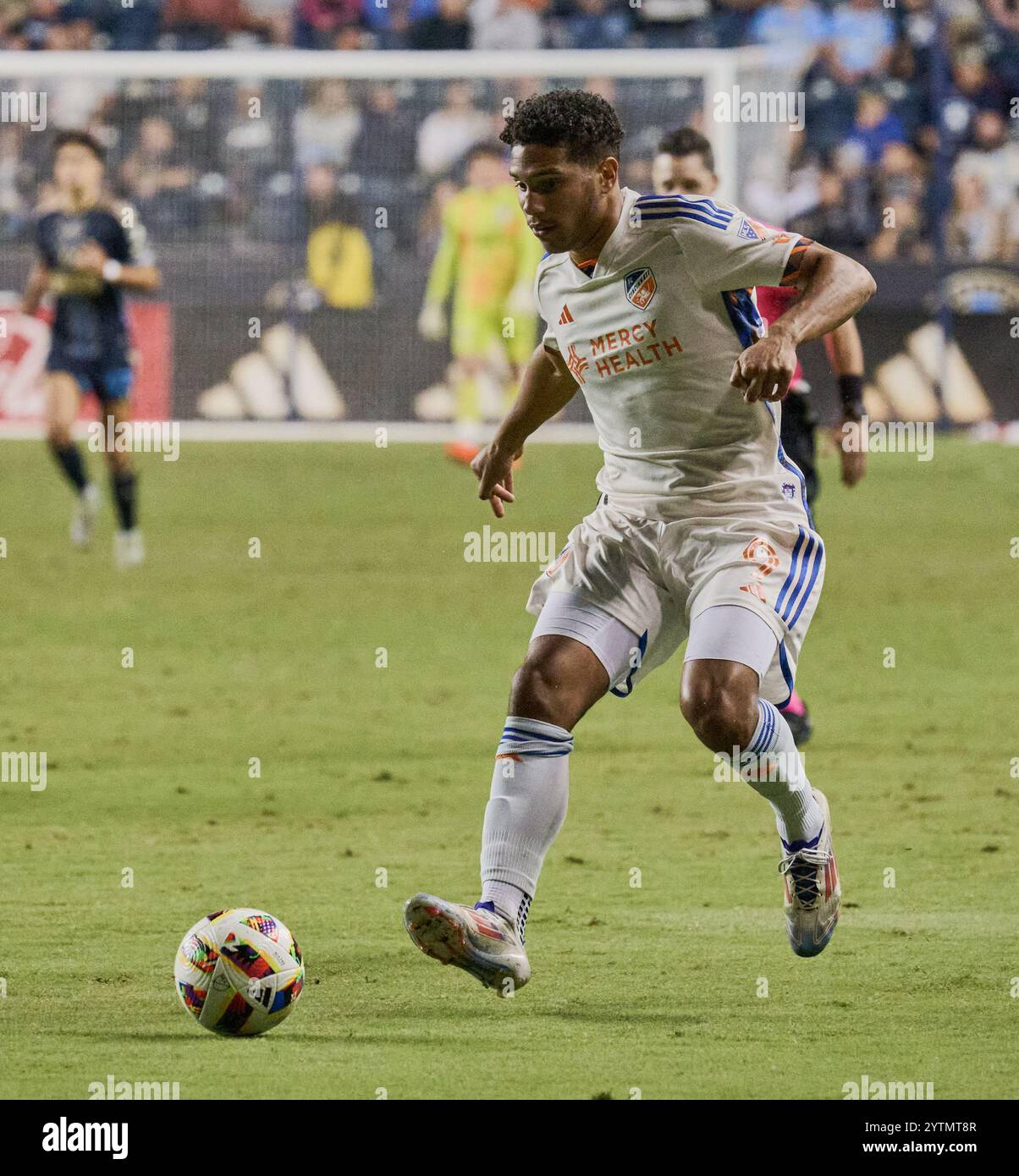 CHESTER, PA, États-Unis - 19 OCTOBRE 2024 : MLS match entre Philadelphia Union et le FC Cincinnati au Subaru Park. ***USAGE ÉDITORIAL SEULEMENT*** Banque D'Images