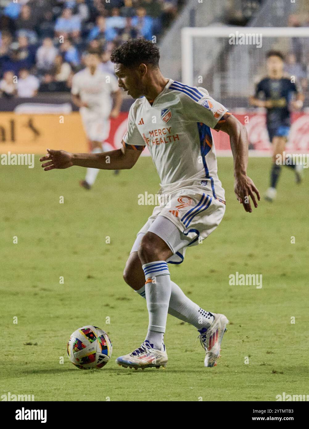 CHESTER, PA, États-Unis - 19 OCTOBRE 2024 : MLS match entre Philadelphia Union et le FC Cincinnati au Subaru Park. ***USAGE ÉDITORIAL SEULEMENT*** Banque D'Images