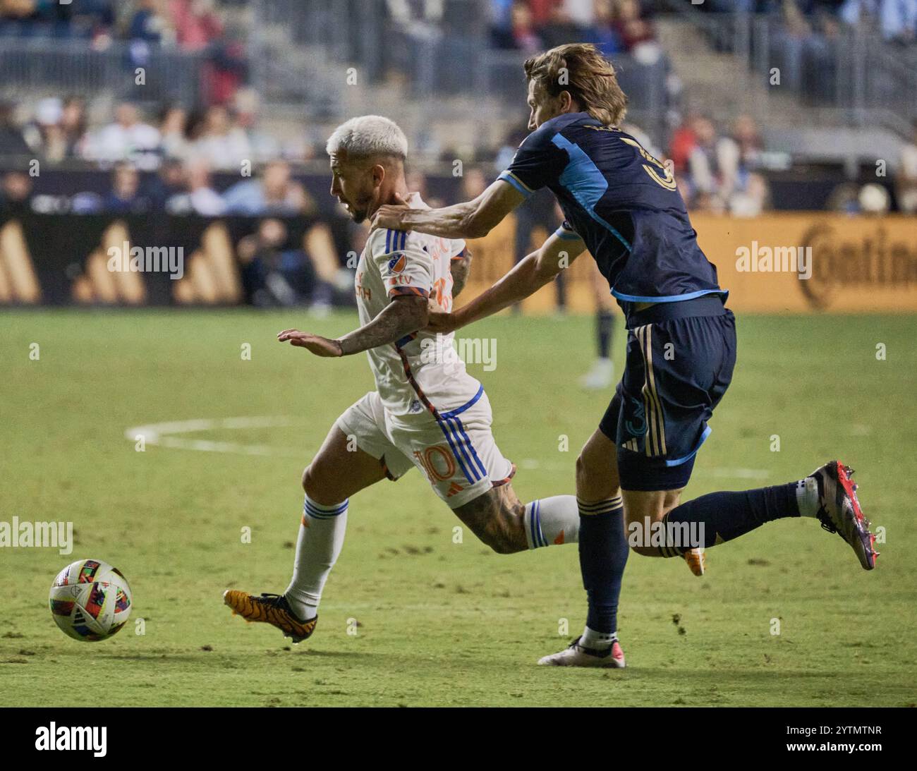 CHESTER, PA, États-Unis - 19 OCTOBRE 2024 : MLS match entre Philadelphia Union et le FC Cincinnati au Subaru Park. ***USAGE ÉDITORIAL SEULEMENT*** Banque D'Images