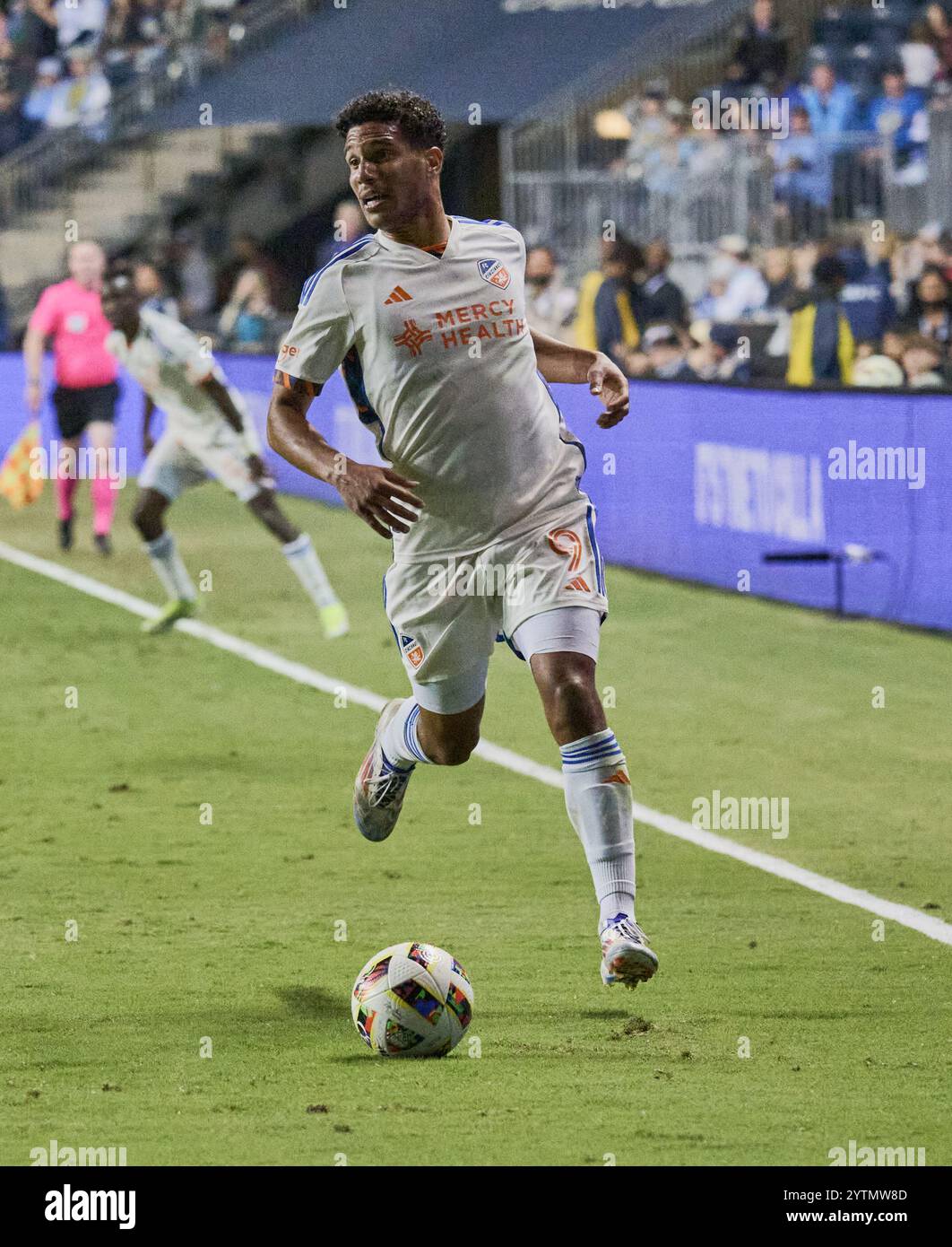 CHESTER, PA, États-Unis - 19 OCTOBRE 2024 : MLS match entre Philadelphia Union et le FC Cincinnati au Subaru Park. ***USAGE ÉDITORIAL SEULEMENT*** Banque D'Images