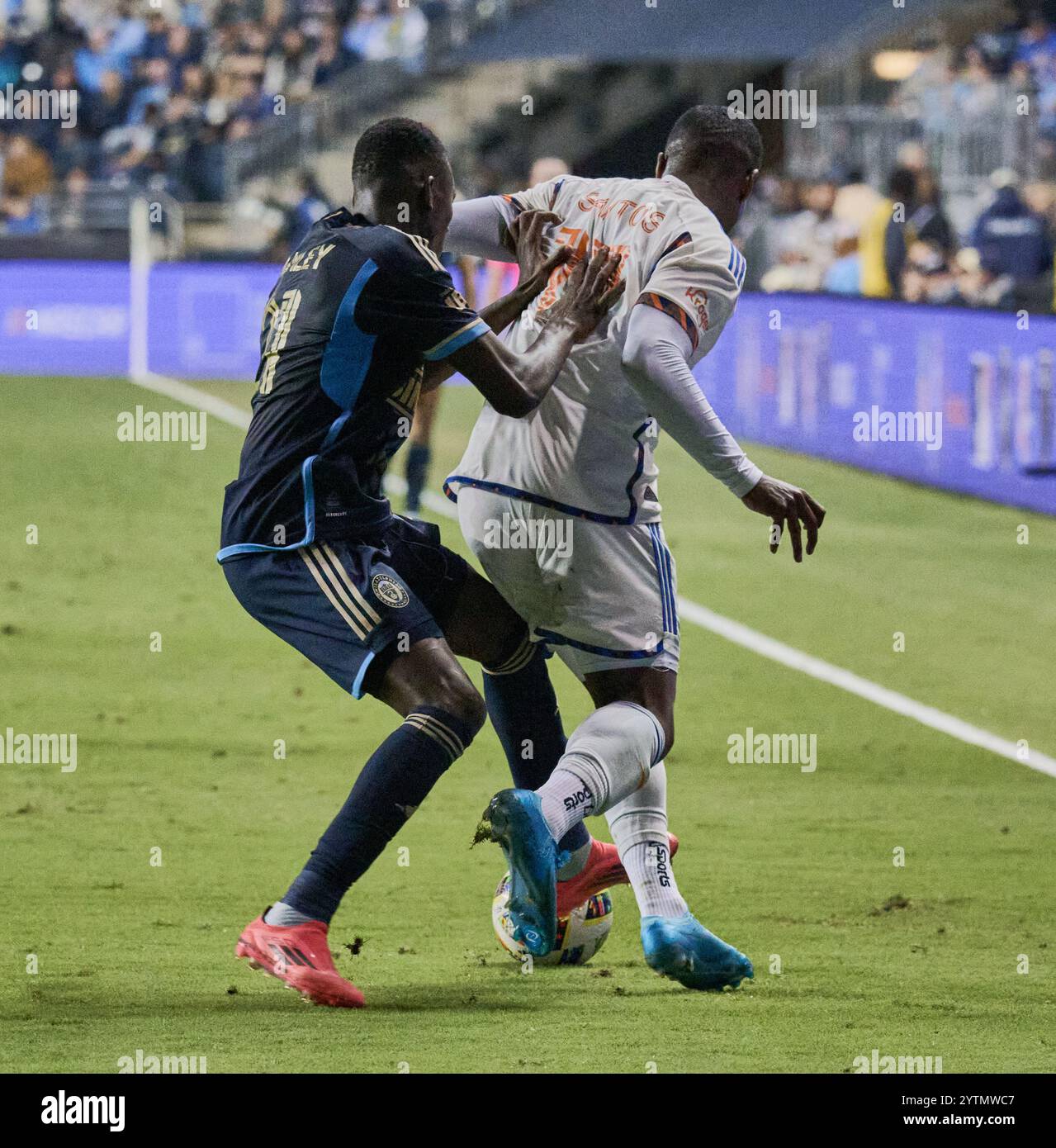 CHESTER, PA, États-Unis - 19 OCTOBRE 2024 : MLS match entre Philadelphia Union et le FC Cincinnati au Subaru Park. ***USAGE ÉDITORIAL SEULEMENT*** Banque D'Images