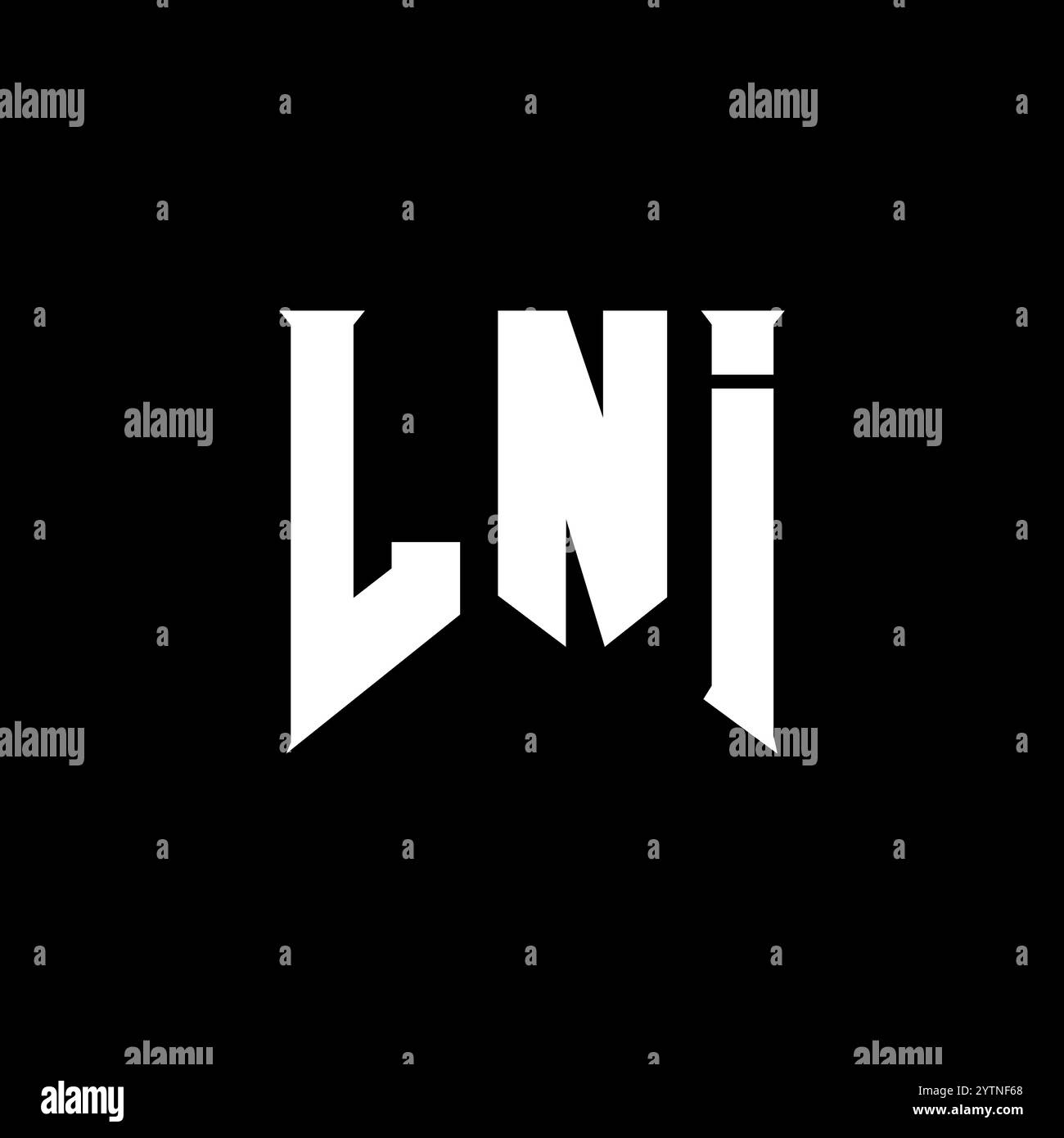 Conception de logo de lettre LNI pour la société de technologie. Combinaison de couleurs noir et blanc de conception de logo LNI. Logo LNI, vecteur LNI, conception LNI, icône LNI, alph LNI Illustration de Vecteur