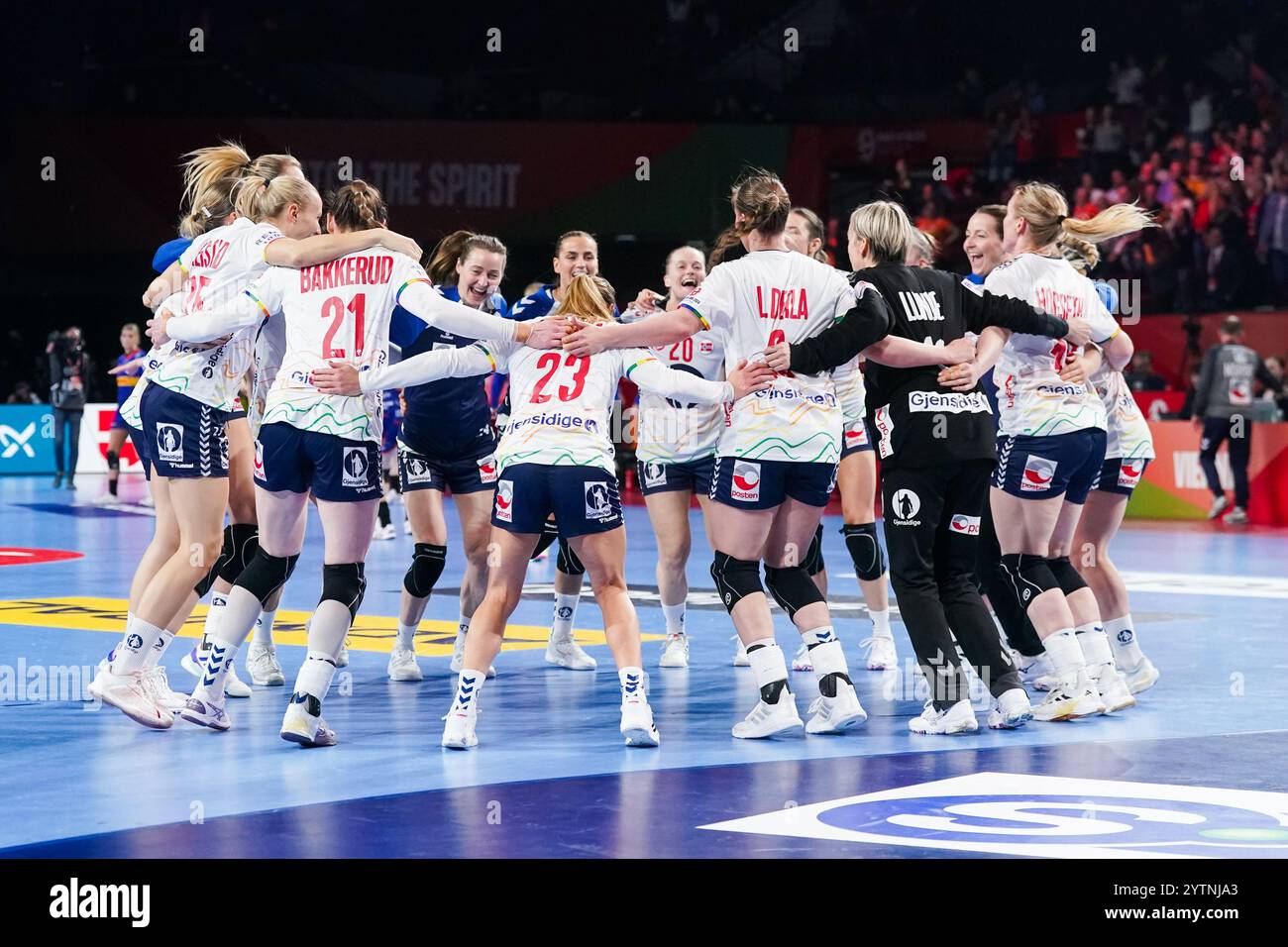 Vienne, Autriche. 07 décembre 2024. VIENNE, AUTRICHE - 7 DÉCEMBRE : équipe de Norvège lors du match de main Round féminin de l'EHF Euro 2024 entre les pays-Bas et la Norvège au Wiener Stadthalle le le 7 décembre 2024 à Vienne, Autriche. (Photo de Henk Seppen/Orange Pictures) crédit : Orange pics BV/Alamy Live News Banque D'Images