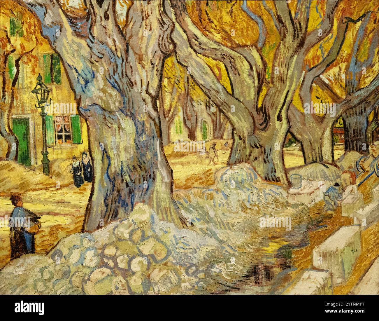Van Gogh les grands platanes (marchands à Saint Rémy), 1889. Vincent Van Gogh peinture ; peintre post-impressionniste du XIXe siècle. Banque D'Images Van Gogh les grands platanes (marchands à Saint Rémy), 1889. Vincent Van Gogh peinture ; peintre post-impressionniste du XIXe siècle. Banque D'Images