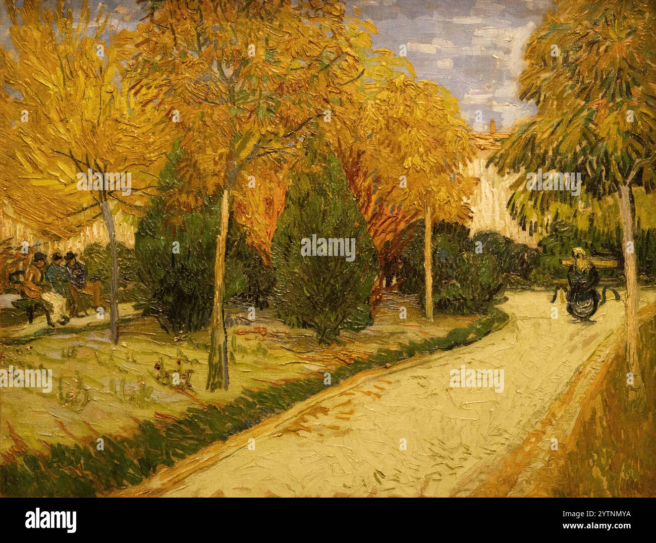 Van Gogh le jardin public Arles1888, Vincent Van Gogh peinture, Arles, parc et jardin ; peintures post-impressionnistes du XIXe siècle Banque D'Images