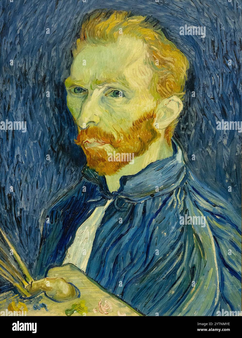 Van Gogh Autoportrait 1889. Vincent Van Gogh peinture ; peintre post-impressionniste ; peinture à l'huile. années 1800, artiste du xixe siècle Banque D'Images