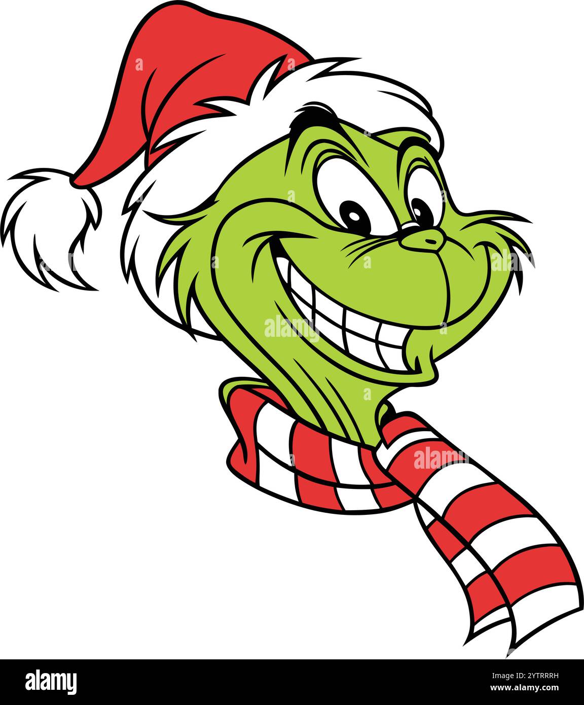 Grinch Christmas emoji Funny face Illustration de Vecteur