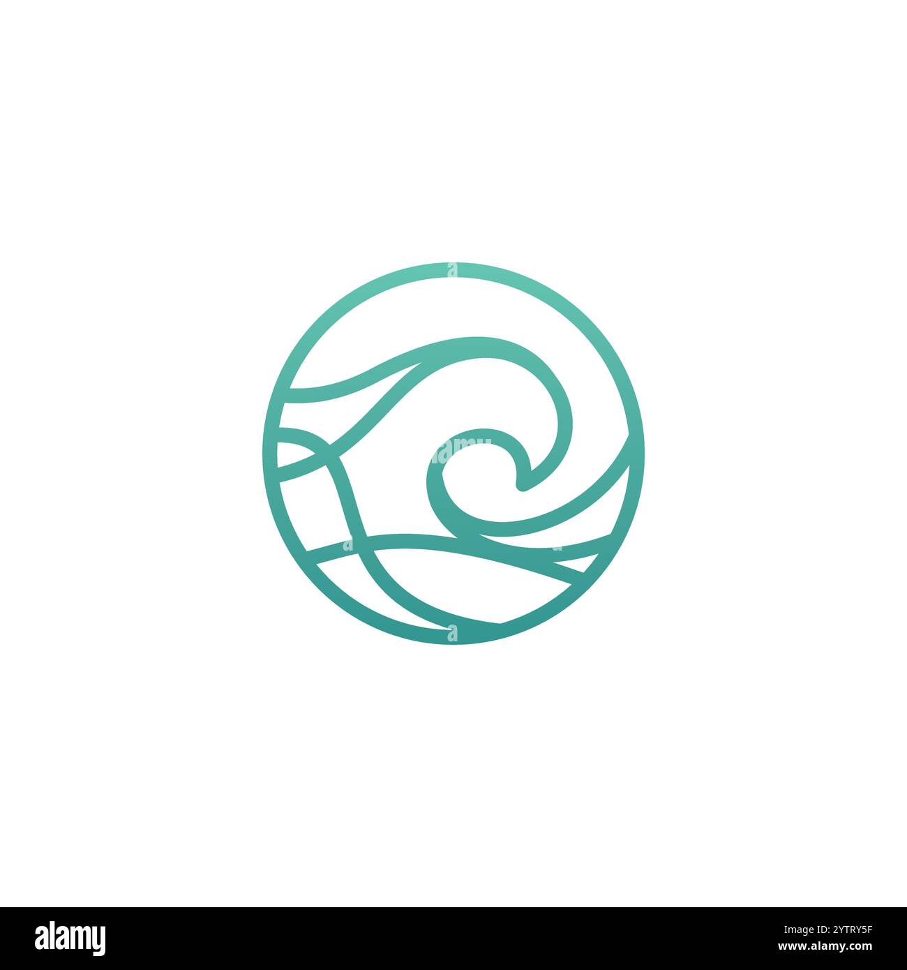 Logo Wave Abstract Line. Icône océan Illustration de Vecteur