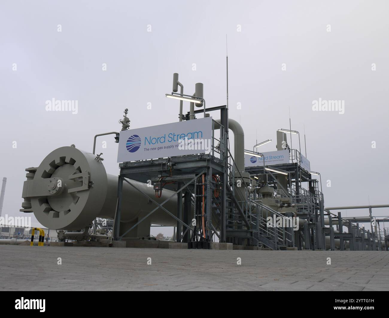 Le terminal de gazoduc Nord Stream 1, à Lubmin, au nord de l'Allemagne, transporte le gaz russe sous les eaux de la mer Baltique Banque D'Images