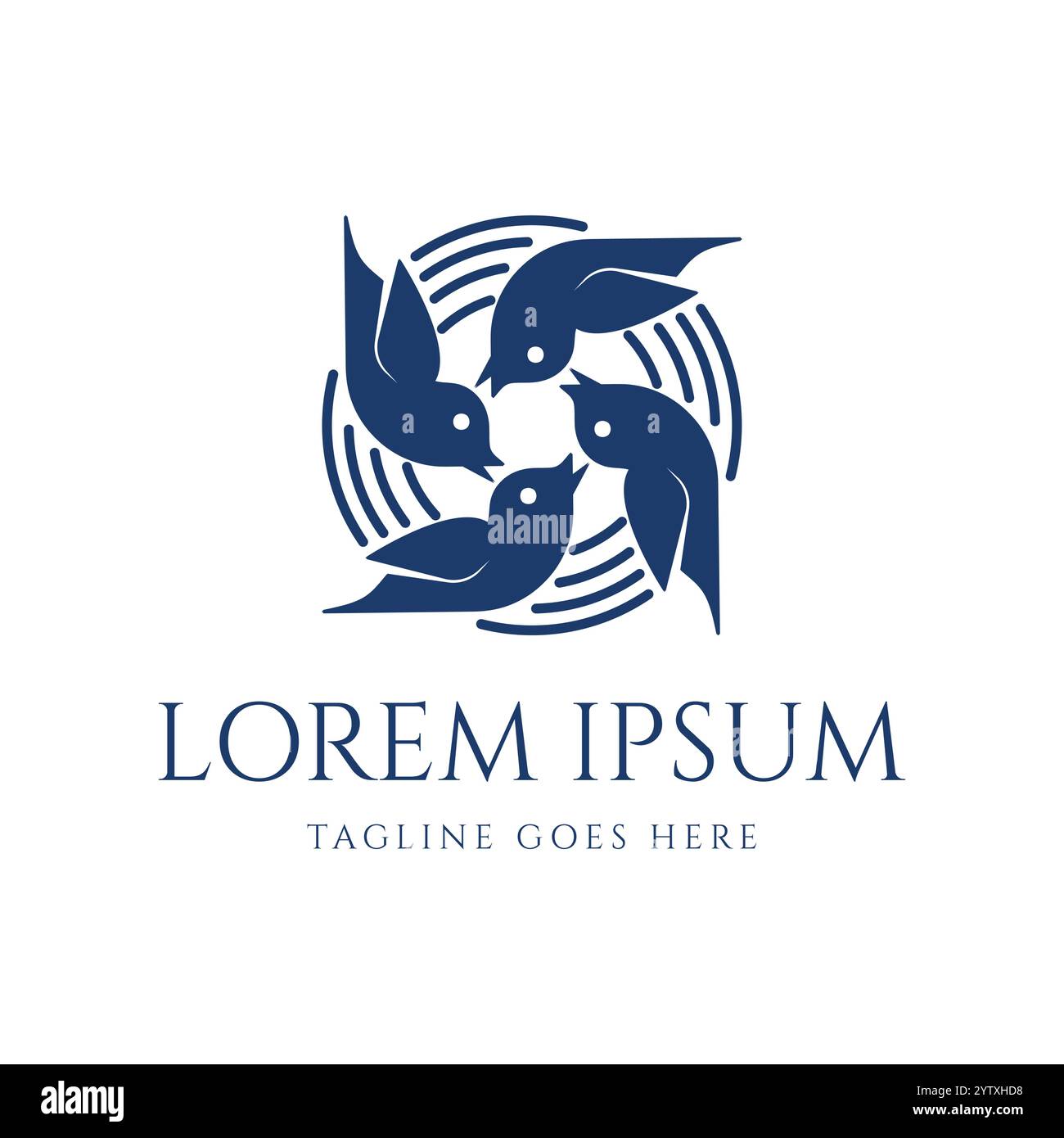 Simple minimaliste Little Bird Nestling Cheeper Star logo pour Nutrition Design Vector Illustration de Vecteur