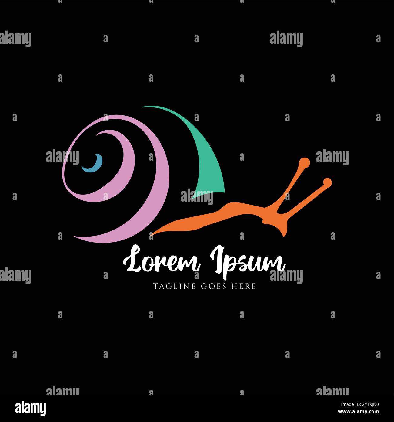 Modern minimaliste simple Snail Slug logo Design Vector Illustration de Vecteur