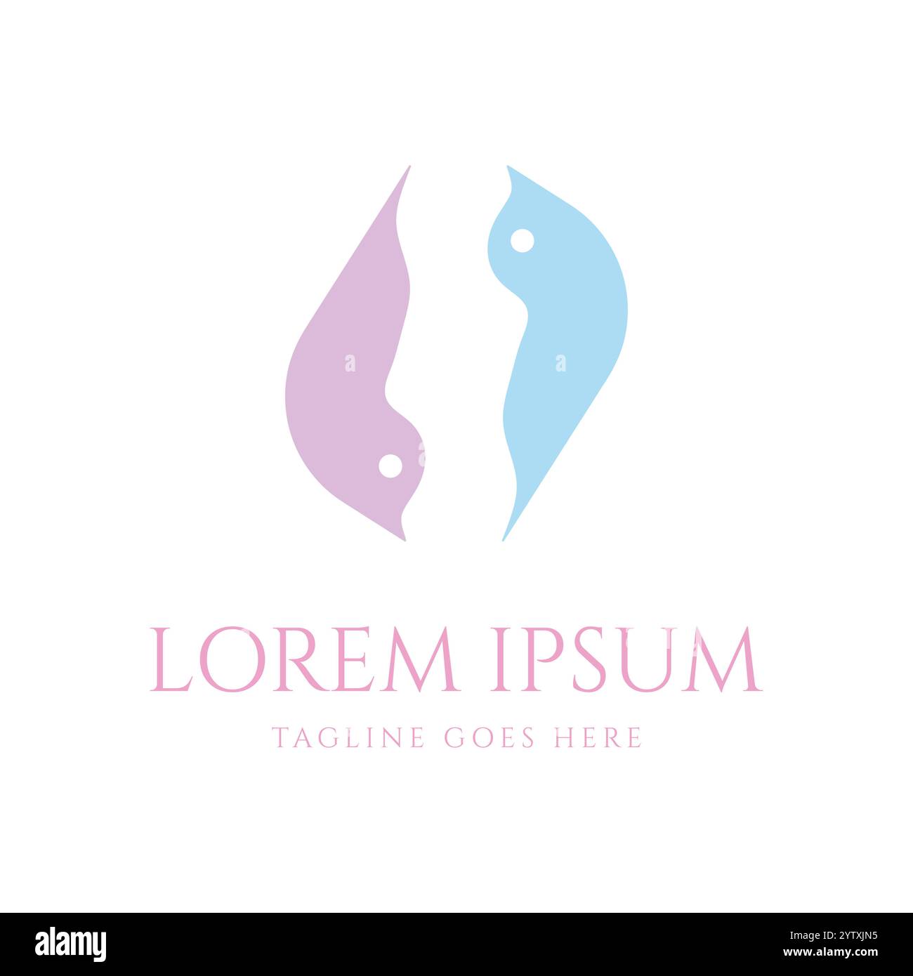 Twin simple minimaliste Little Bird Nestling Cheeper Star logo pour Nutrition Design Vector Illustration de Vecteur