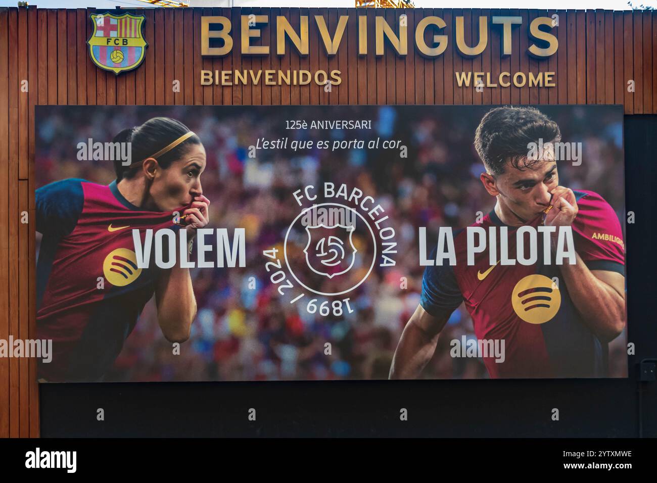 Carrer d'Arístides Maillol, entrée au musée f.c. du football de Barcelone Banque D'Images