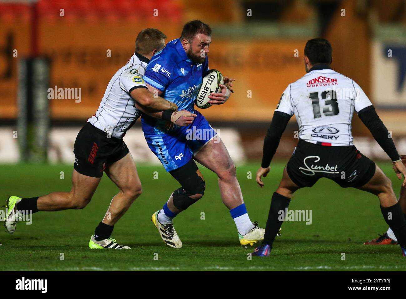 Llanelli, Royaume-Uni. 8 décembre 2024. Sam Parry d'Ospreys lors du match Ospreys v Emirates Lions EPCR Challenge Cup. Crédit : Gruffydd Thomas/Alamy Banque D'Images