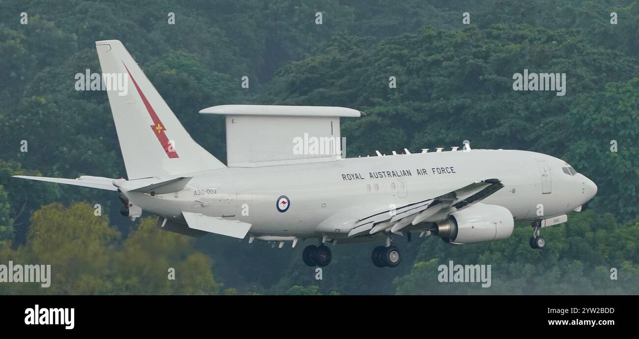 La Royal Australia Air Force E-7A Wedgetail A30-002, décollage pour l'exercice dans la péninsule malaisienne Banque D'Images