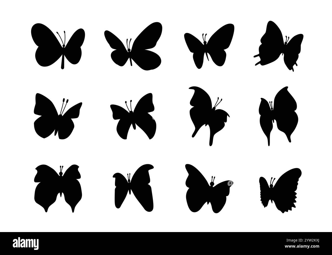 Collection Black Butterfly silhouettes Illustration de Vecteur