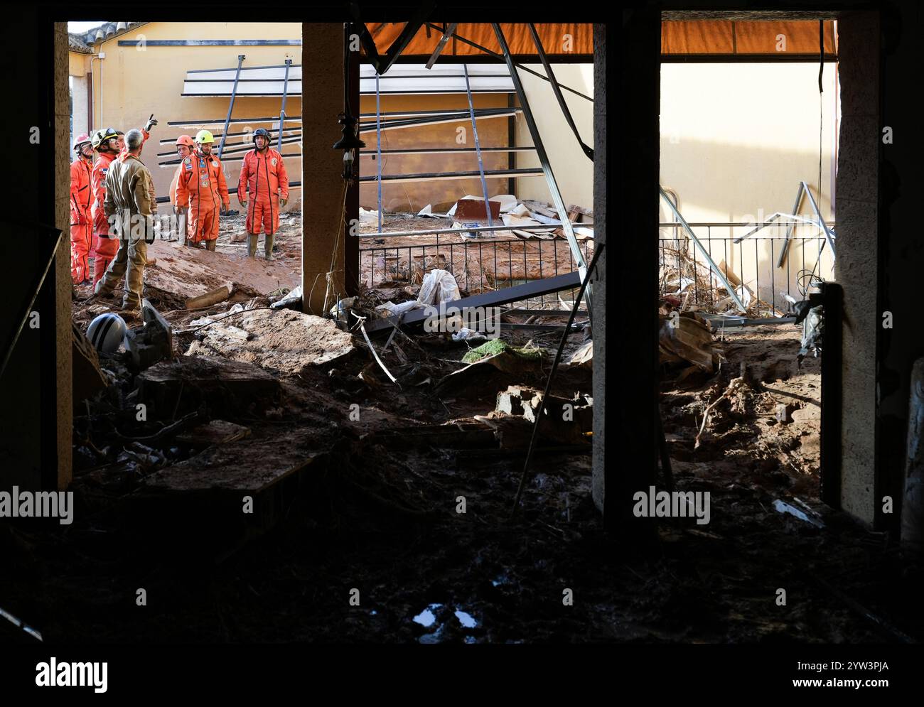 Brigada Topos Tlatelolco. L'équipe de premiers secours et de secours en cas de calamité et d'accident aide en cas de catastrophe naturelle. DANA inondation. Banque D'Images