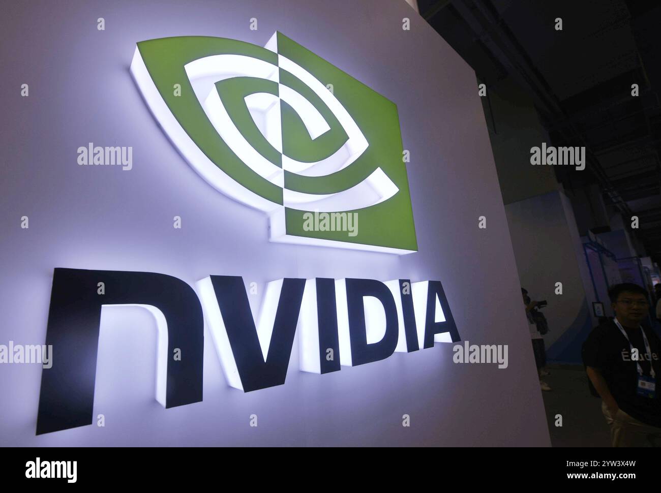Le stand NVIDIA à la conférence Apsara à Hangzhou, province du Zhejiang, Chine, le 19 septembre 2024. Banque D'Images