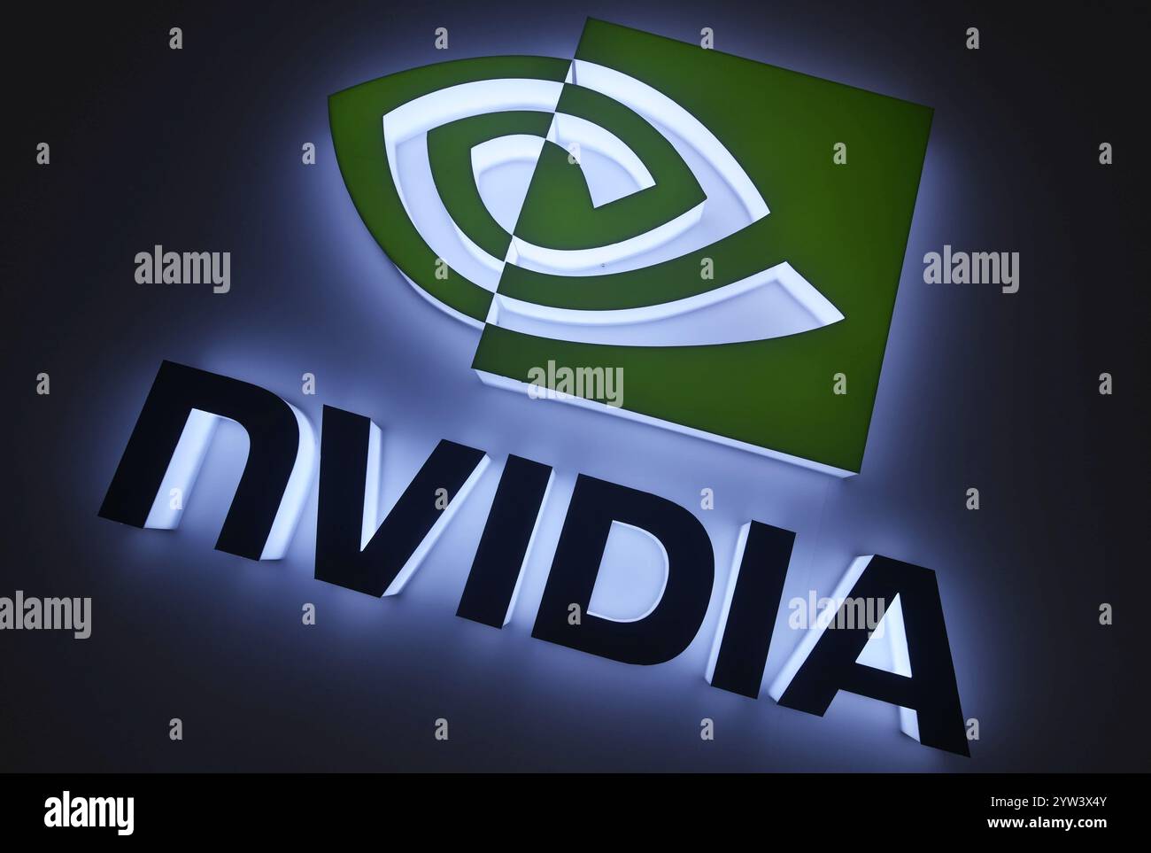 Le stand NVIDIA à la conférence Apsara à Hangzhou, province du Zhejiang, Chine, le 19 septembre 2024. Banque D'Images