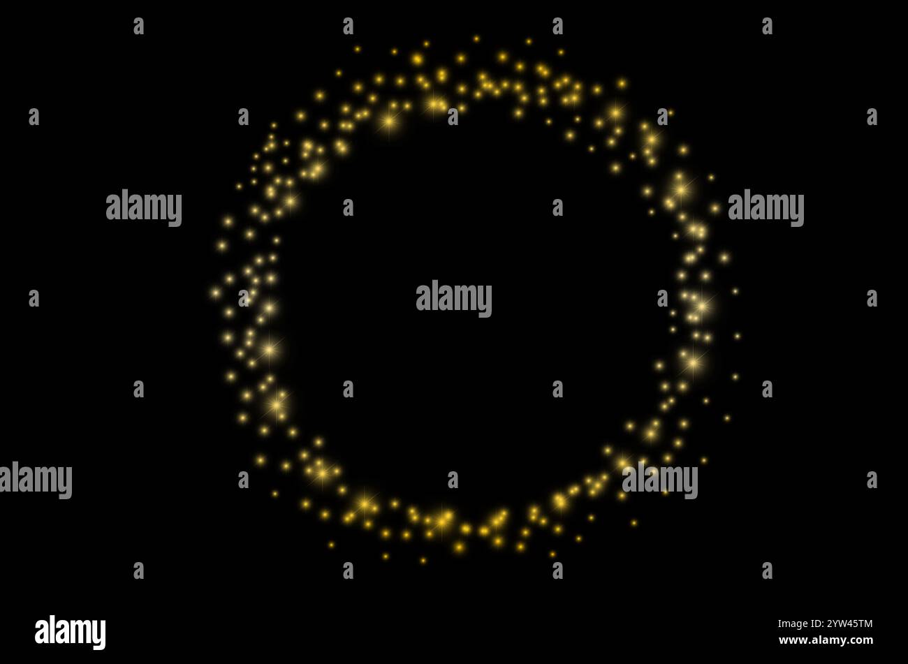 entourez le cadre lumineux sur fond noir Banque D'Images