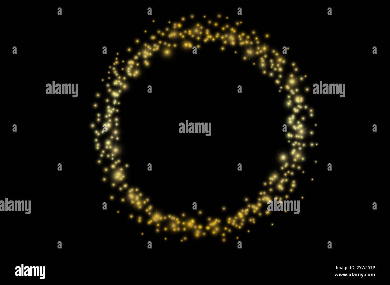 entourez le cadre lumineux sur fond noir Banque D'Images