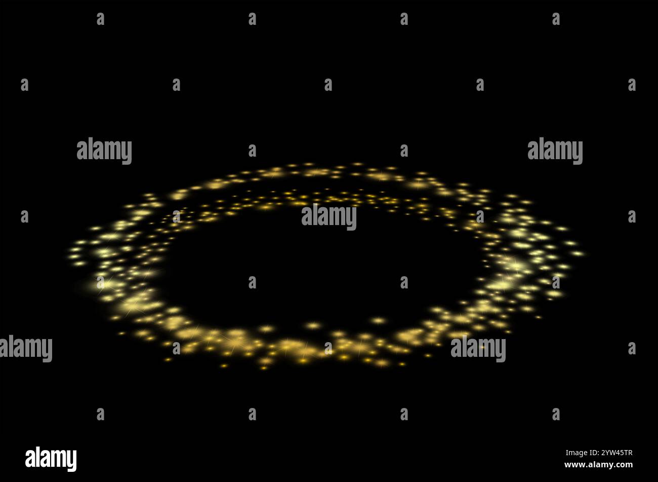 entourez le cadre lumineux sur fond noir Banque D'Images