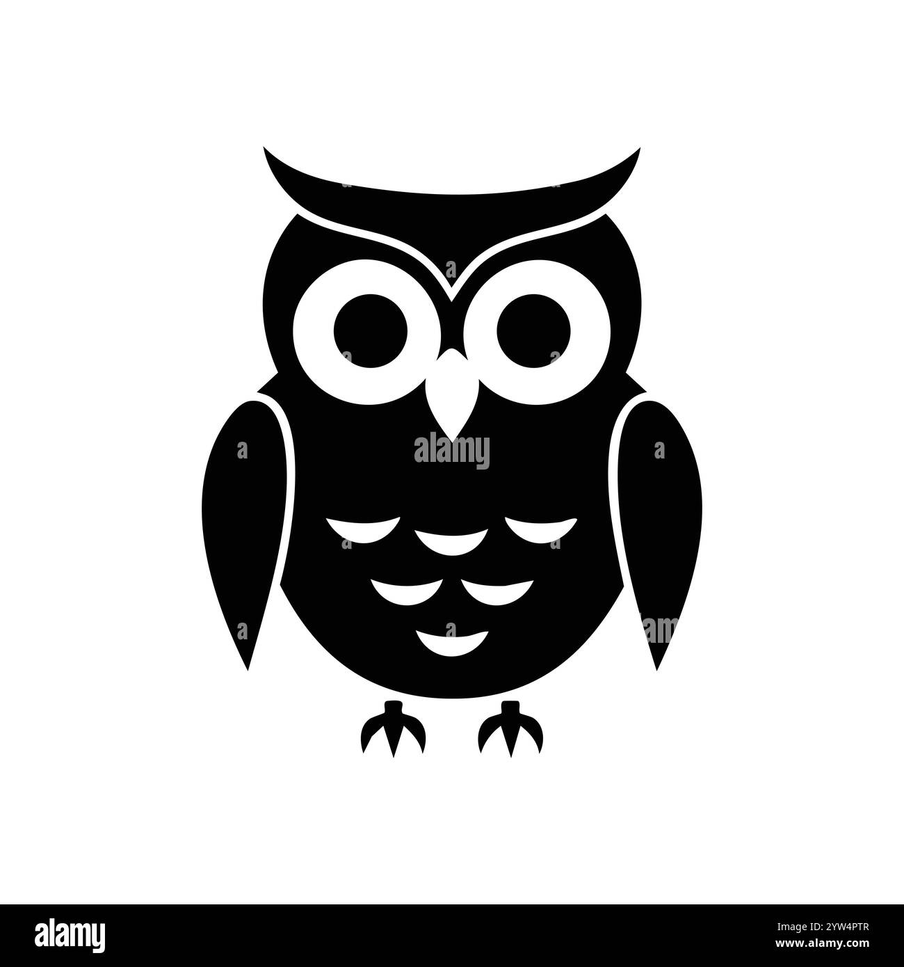 Icône hibou. illustration artistique vectorielle silhouette sur un fond blanc propre, idéal pour les impressions et les conceptions. Illustration de Vecteur